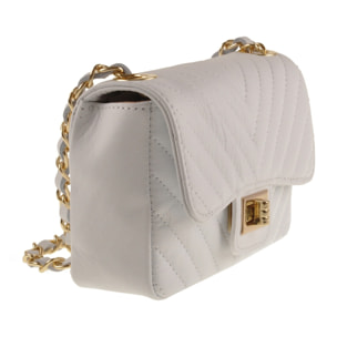 Borse Donna colore Bianco-in pelle Made in Italy 20X13X5cm