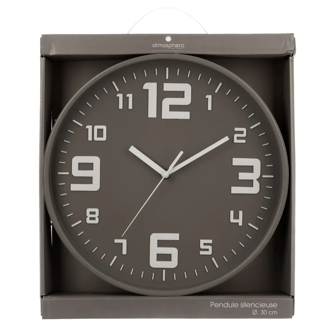 Horloge métal gris D30cm