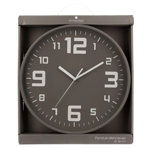 Horloge métal gris D30cm