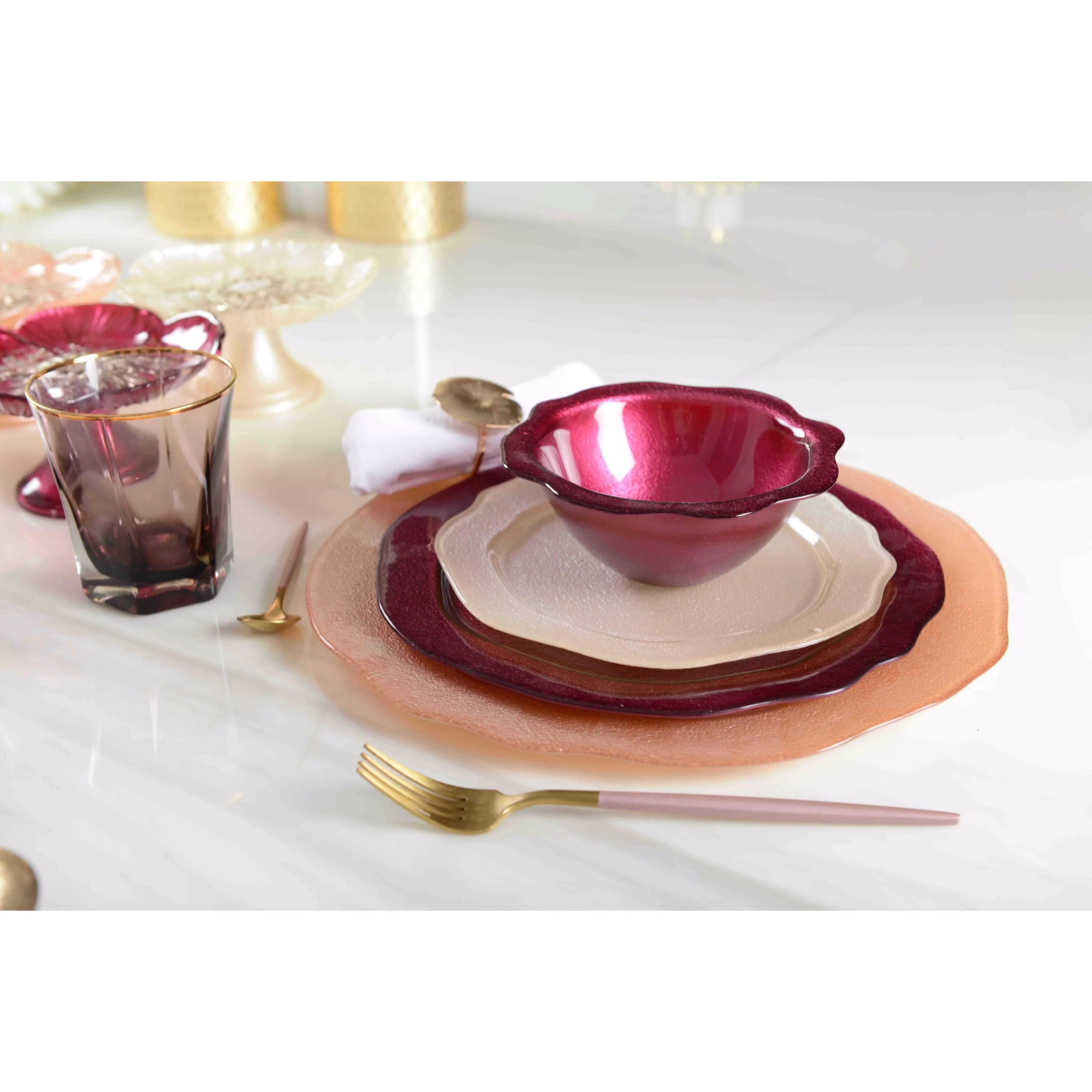 Lot de 6 Assiette à dessert vanille