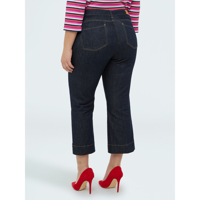Fiorella Rubino - Jeans Kick Flare con catenella decorativa - Blu