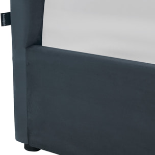 Lit coffre avec tête de lit en velours - TINA