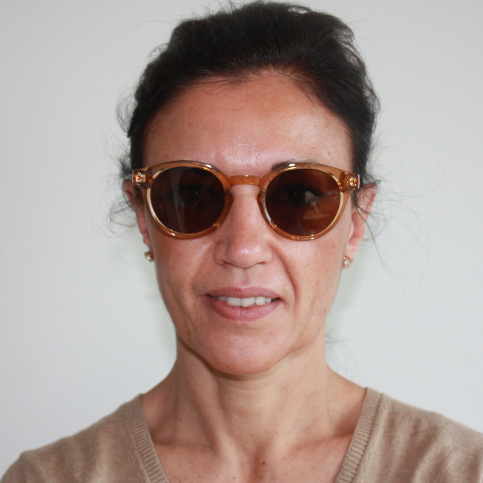 Gafas de sol OCEAN MONTREAL - Blanco transparente mate con patillas en carey y / Ahumada