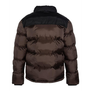 UTAH PADDED JACKET WITH YOKES & SCHOTT NYC CHEST EMBROIDERY BODY = 100% NYLON / YOKES = 60% COTTON 40% NYLON Marrone