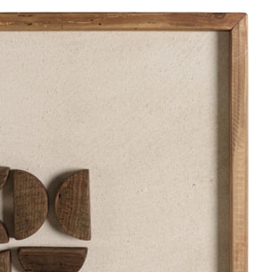 SANDY - Décoration murale - 62x62cm motifs en bois de Pin recyclé