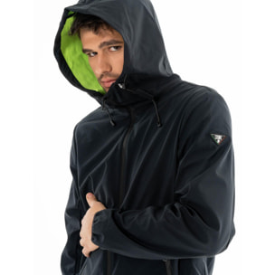 Giacca da uomo impermeabile con cappuccio e zip Leone Boxing Legend