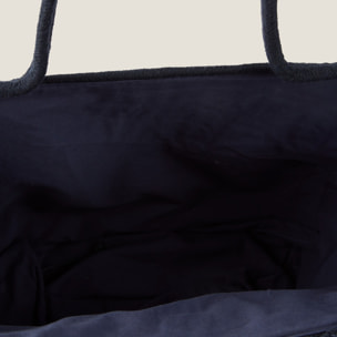 Capazo playa cuerda algodón Aixa color azul oscuro