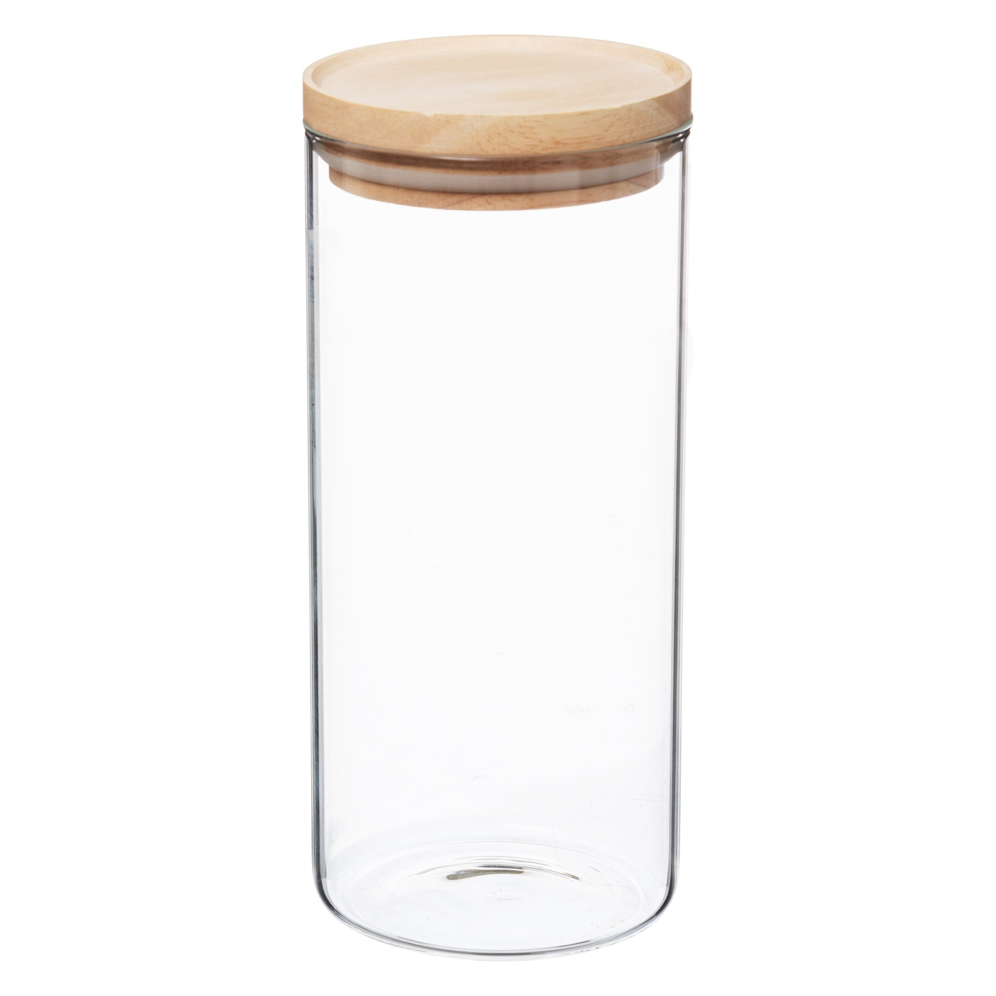Set de 4 tarros de vidrio y madera 1,3 l
