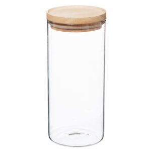 Set de 4 tarros de vidrio y madera 1,3 l