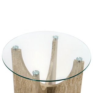 Table D'appoint Ronde Verre Pietra D45cm
