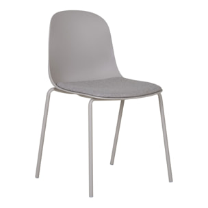 Set 2 sedie da pranzo Madalena in Grigio Chiaro con Gambe Grigie