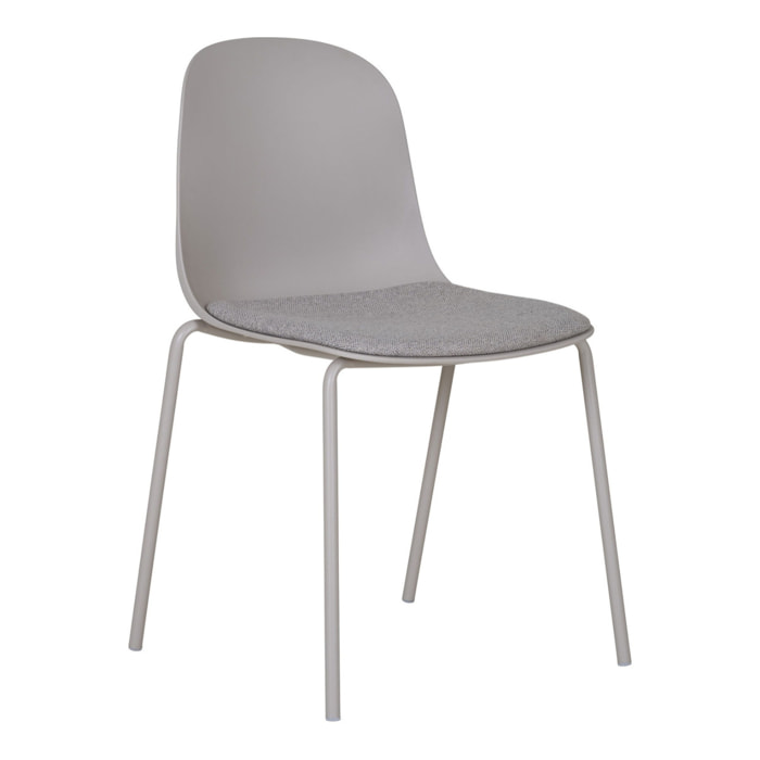 Set 2 sedie da pranzo Madalena in Grigio Chiaro con Gambe Grigie