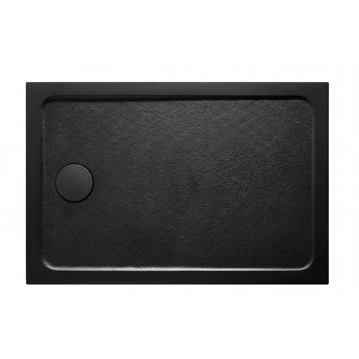 100x80 cm receveur de douche en marbre coulé, Swiss Aqua Technologies Project, sans siphon ni pieds, noir mat (SATSVPRO10080CA)