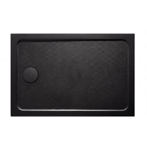 100x80 cm receveur de douche en marbre coulé, Swiss Aqua Technologies Project, sans siphon ni pieds, noir mat (SATSVPRO10080CA)