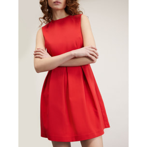 Motivi - Vestido corto con falda de tablas - Rojo