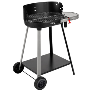 Barbecue à charbon de bois Vulcano 2000 avec cuve en fonte et grille en acier chromé