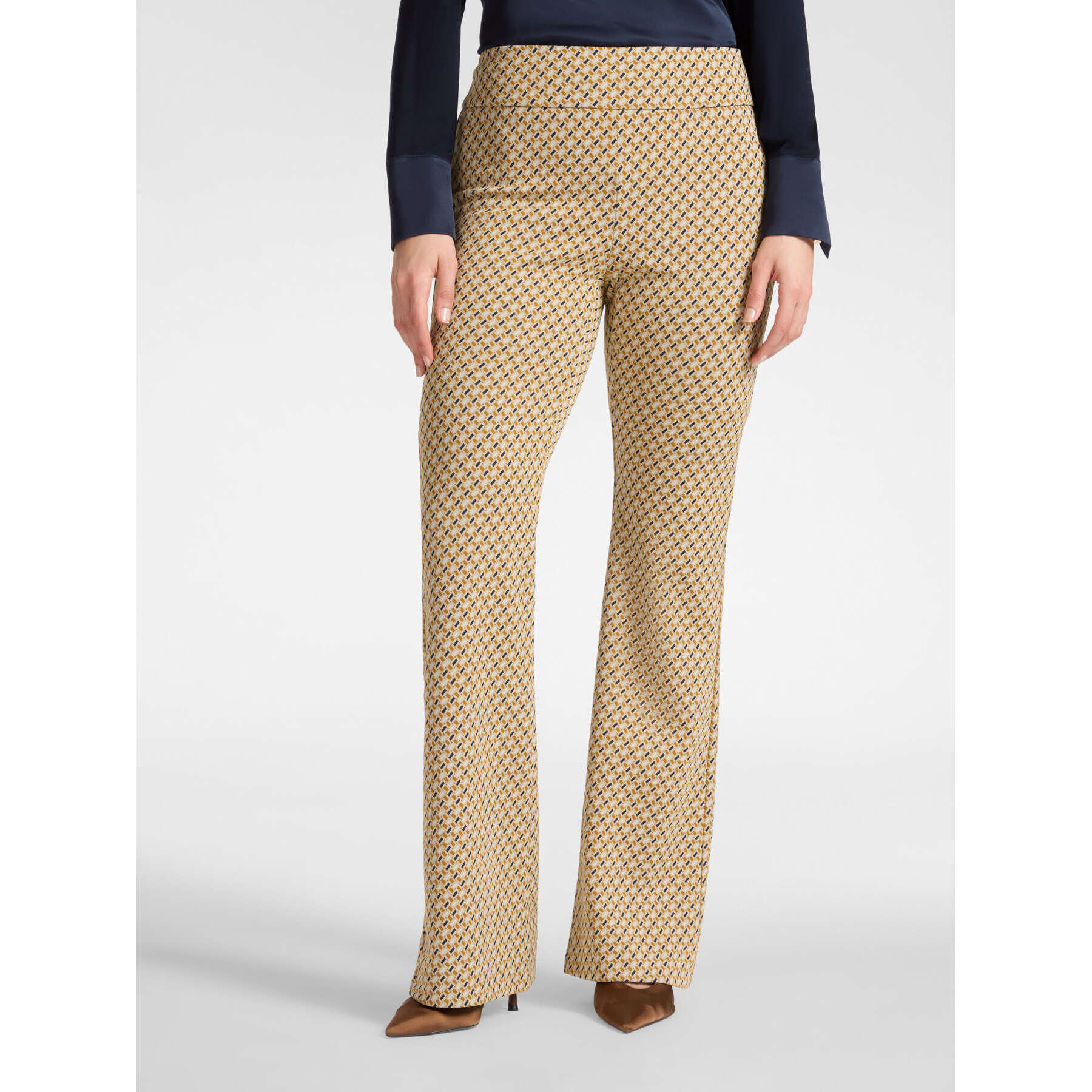 Elena Mirò - Pantaloni in jacquard stretch - Beige