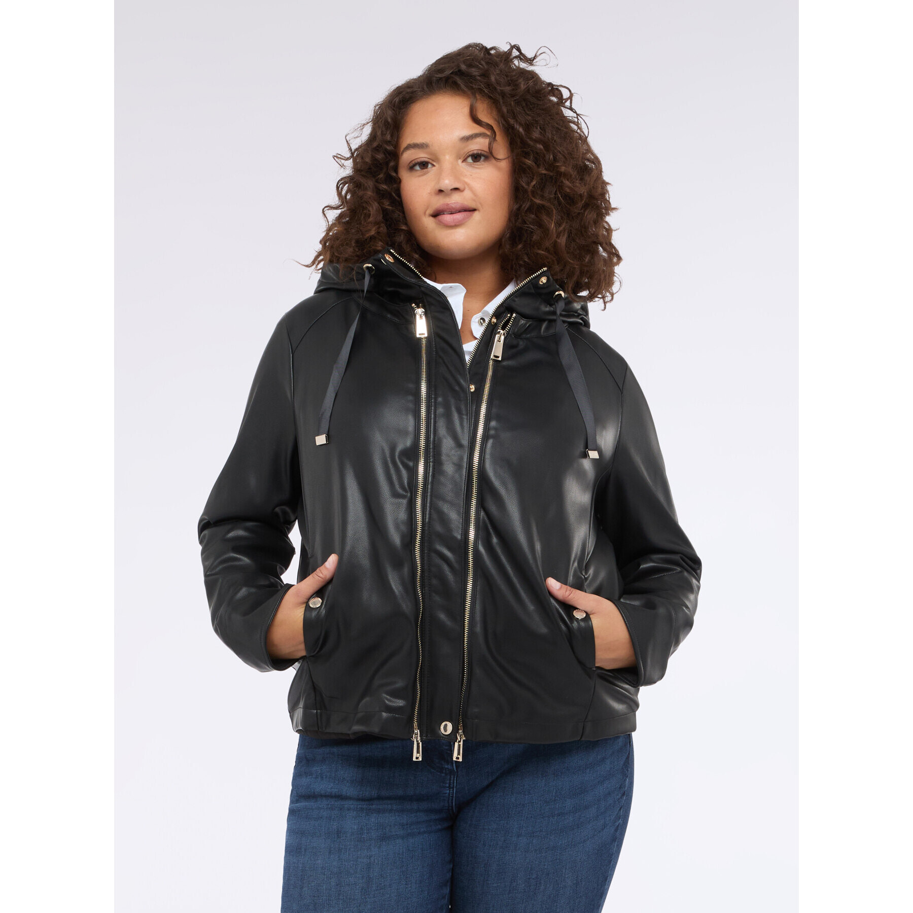 Fiorella Rubino - Giacca biker 3 in 1 - Nero