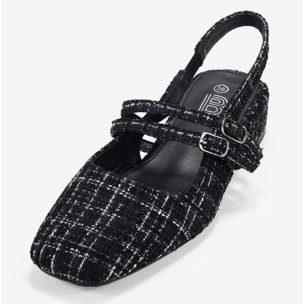 Zapatos Mary Jane destalonados negros con tacón