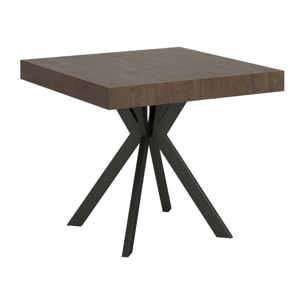 Tavolo allungabile 90x90/194 cm Dolcezza noce gambe antracite