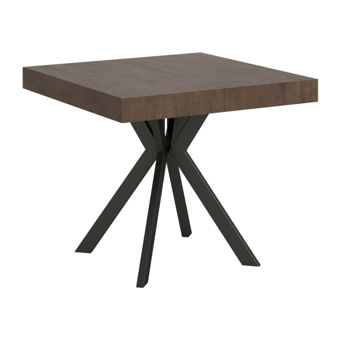 Tavolo allungabile 90x90/194 cm Dolcezza noce gambe antracite