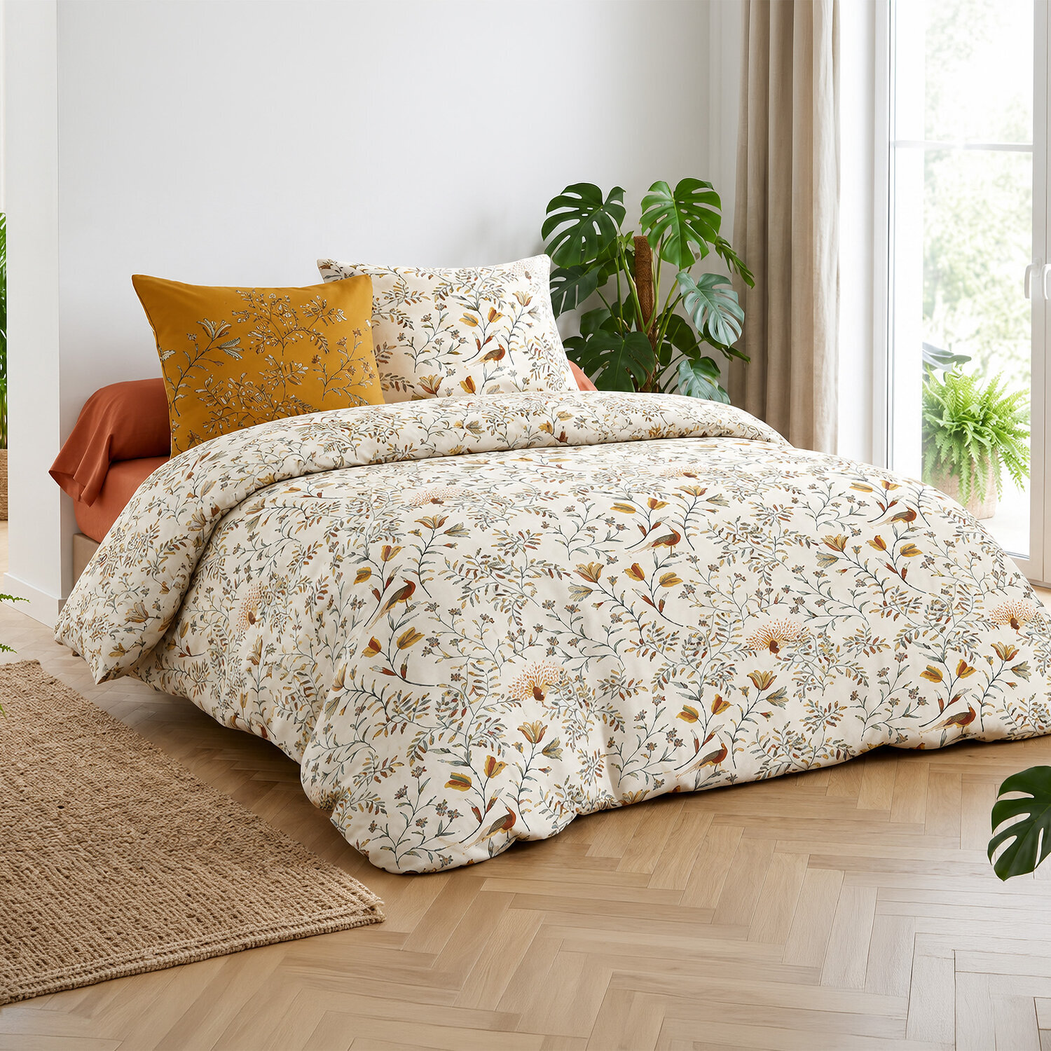 Parure housse de couette imprimé 100% coton - demil