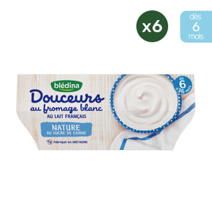 24 Desserts Nature et Sucre de Canne 6x(4x100g) - Douceurs au fromage blanc Dès 6 Mois