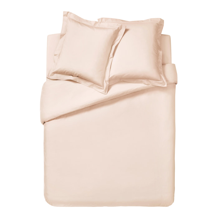 Drap housse uni en percale de coton, bonnet de 30cm, PREMIÈRE, Rose Ballerine