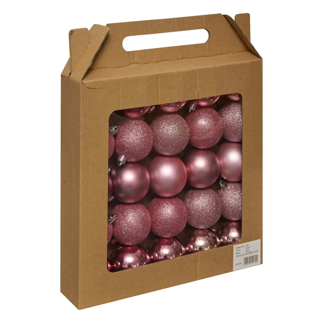 Lot de 25 boules D.6cm polystyrène recyclé rose