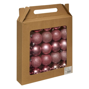 Lot de 25 boules D.6cm polystyrène recyclé rose