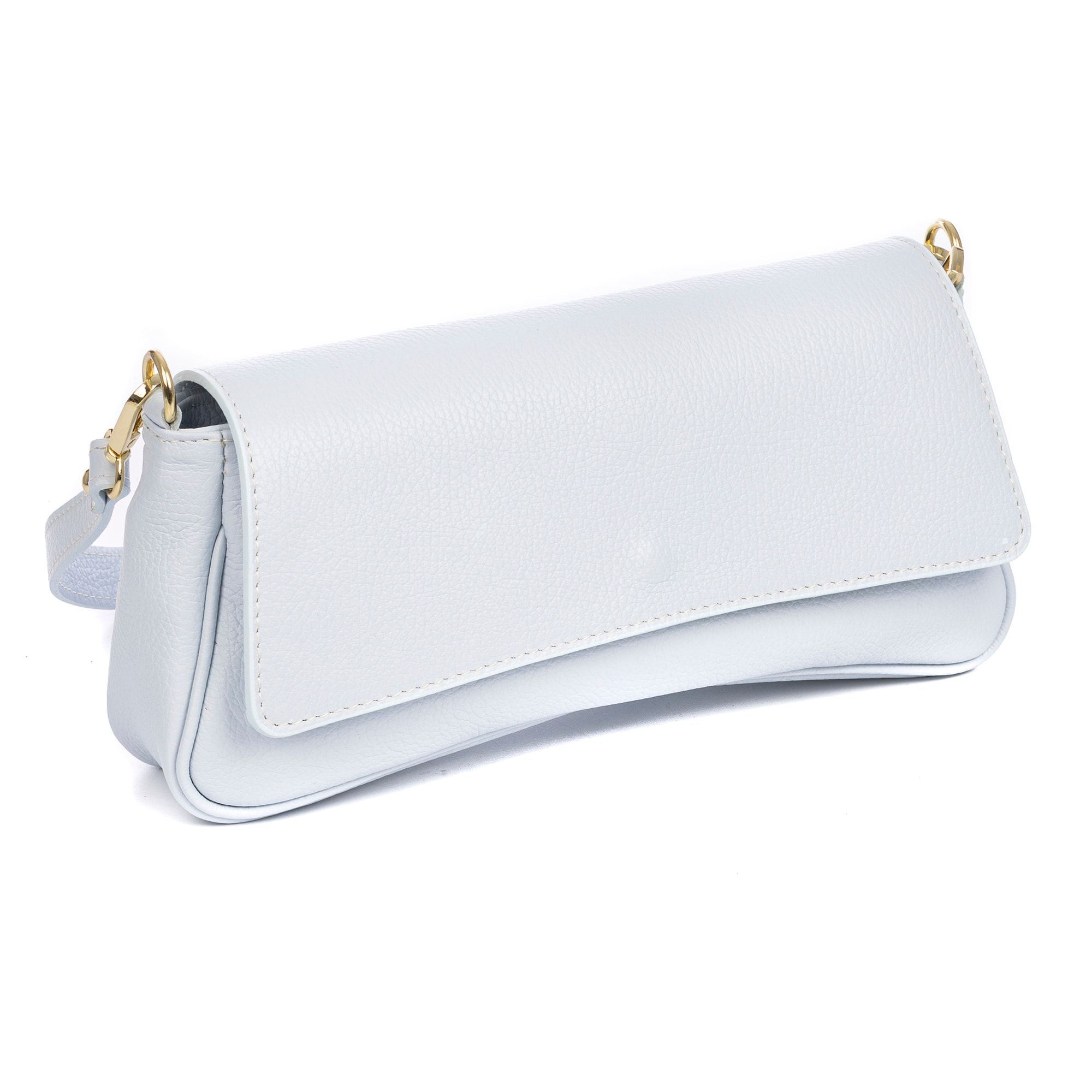 Azzanello bolso baguette bandolera mujer. Piel auténtica Dollaro.