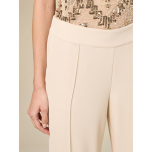 Oltre - Pantaloni wide leg fluidi - Beige