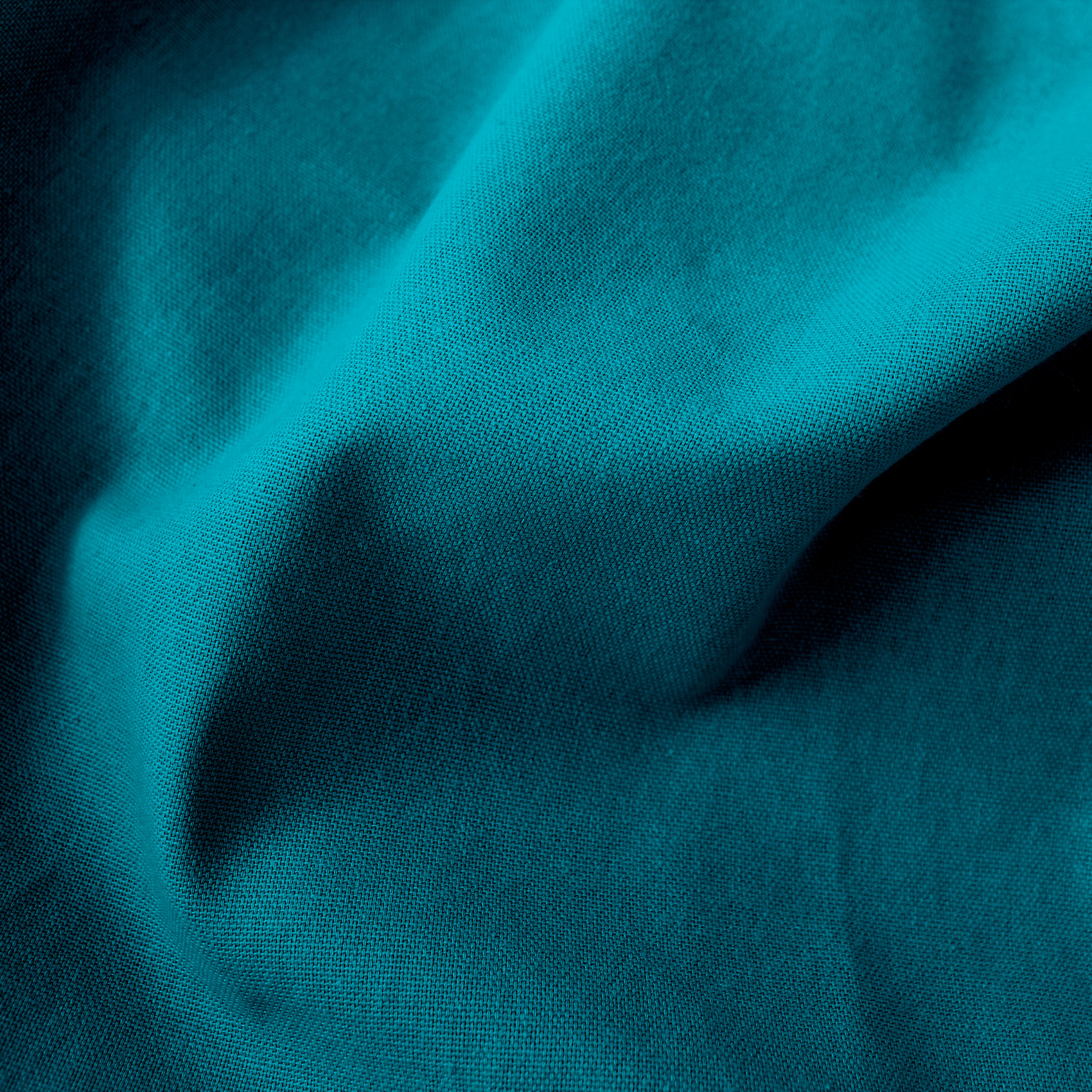 Rideau coloré en pur coton 8 œillets - Bleu Canard