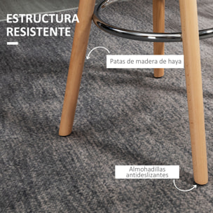 HOMCOM Juego de 2 Taburetes de Bar Tapizado en PU Taburetes Altos de Cocina con Asiento 70 cm de Altura y Giratorio de 360° Patas de Madera para Cocina Comedor 40x42x91 cm Blanco