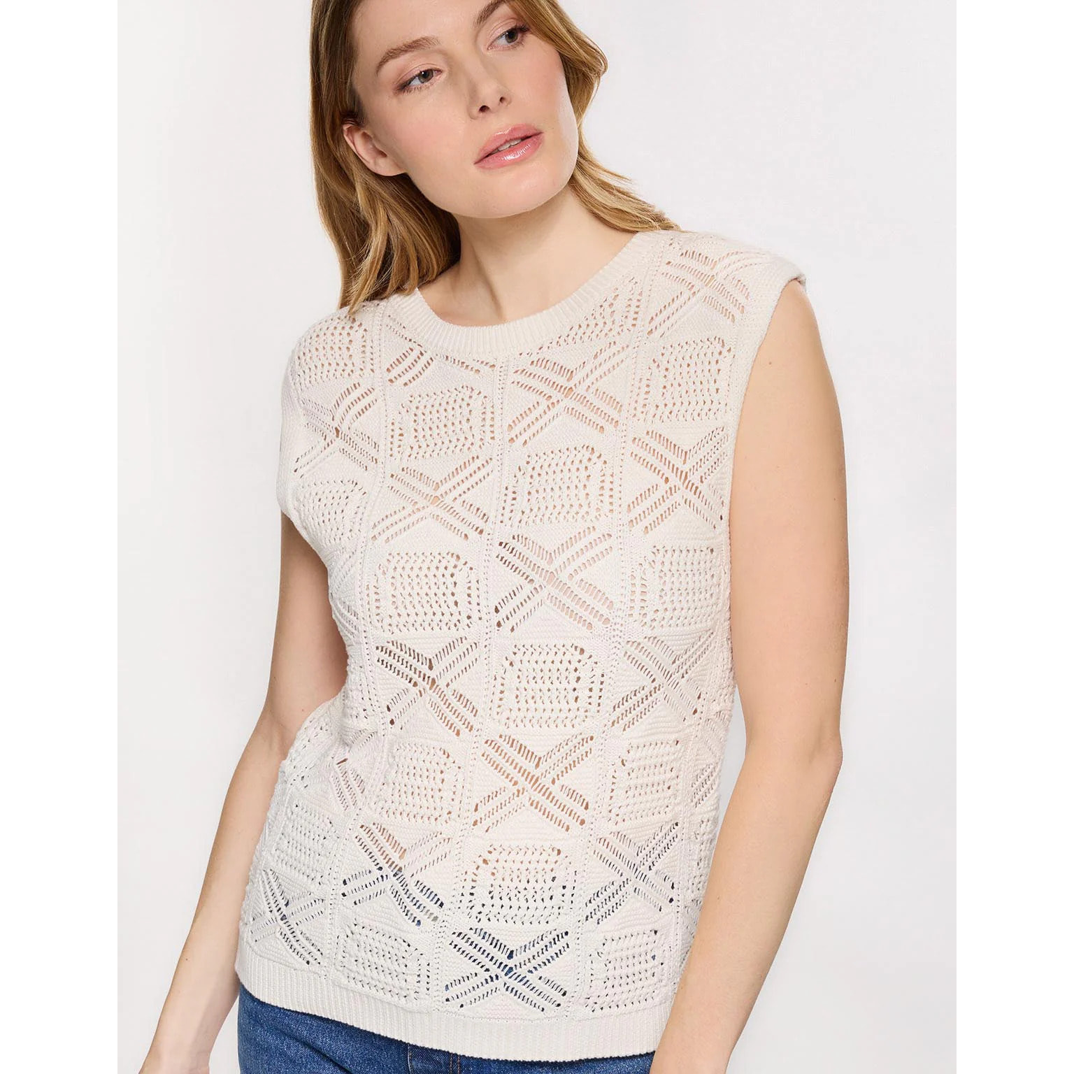 Camiseta de Punto Calado Blanco - Grapi