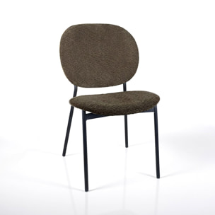 Lot de 2 chaises de salle à manger Tomasucci WERZA, en tissu, marron, 58 × 47 × 81 cm
