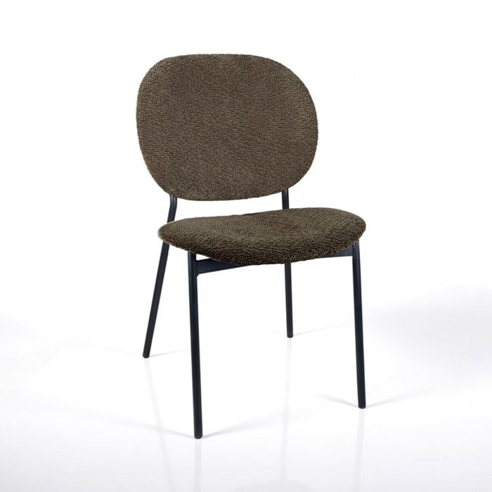 Lot de 2 chaises de salle à manger Tomasucci WERZA, en tissu, marron, 58 × 47 × 81 cm