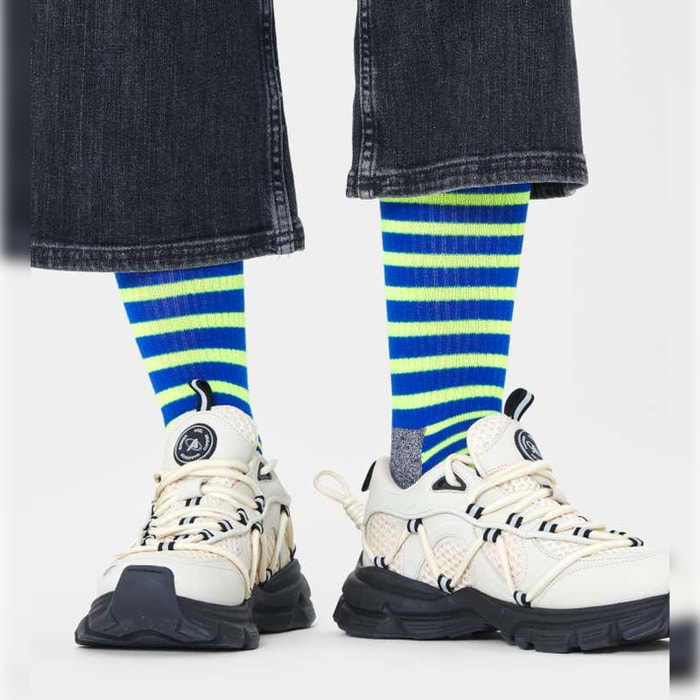 Calcetines neon stripe thin crew