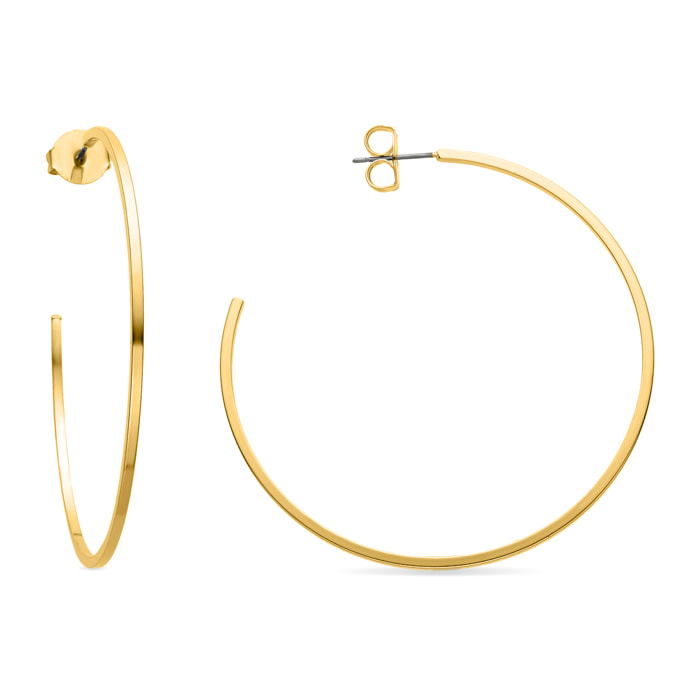 Pendientes de 60mm de diámetro acabado oro amarillo de 18k