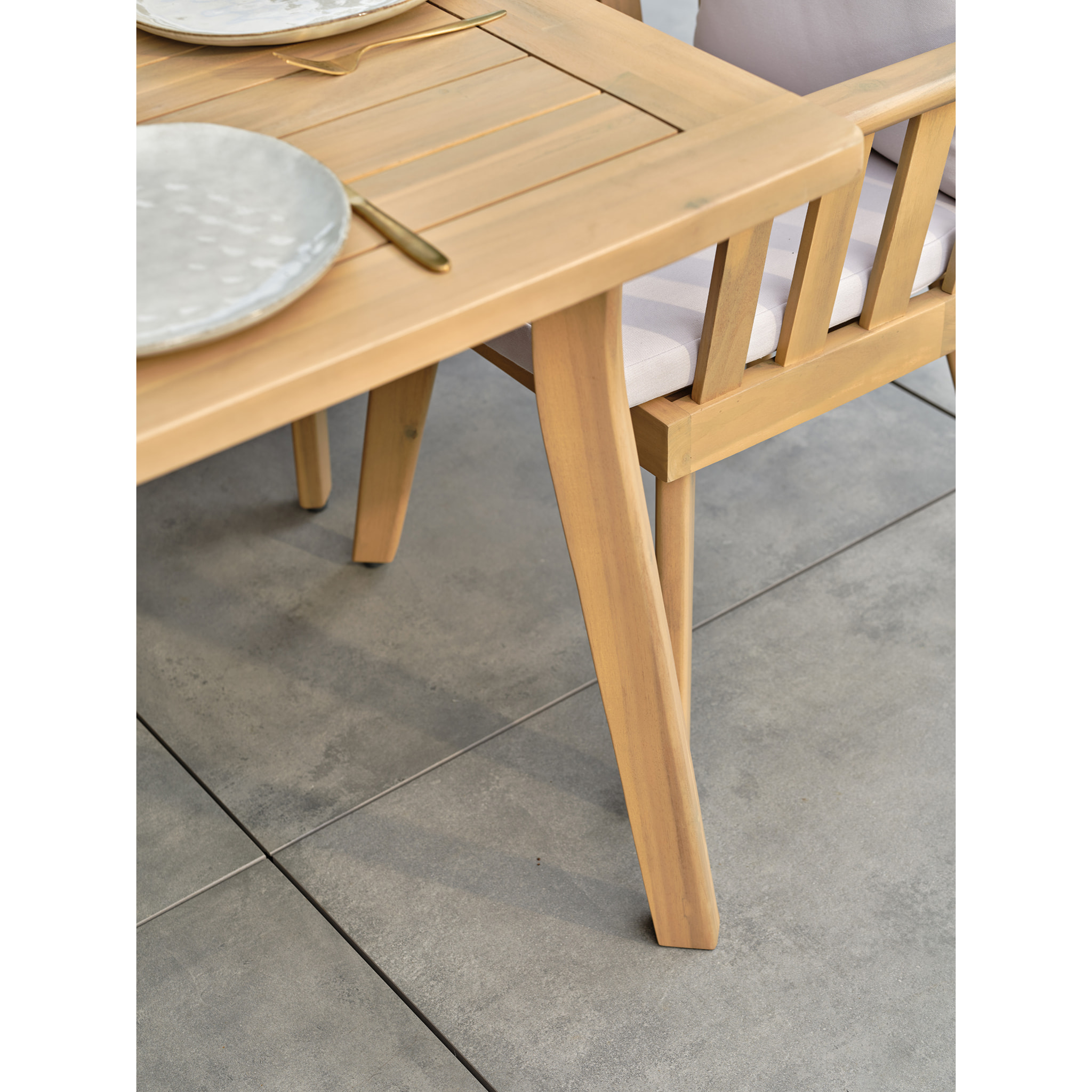 LISO - Ensemble repas de jardin 8 places - Acacia