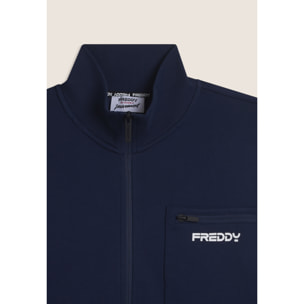 Tuta uomo zip e collo alto in cotone Interlock