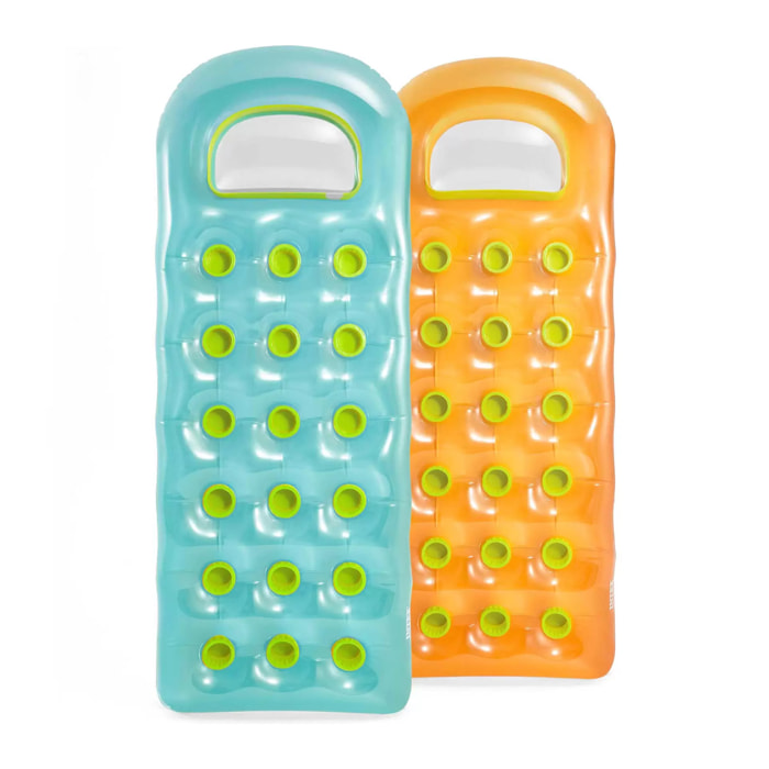 Intex Materassino con Oblò, 18 buchi, Colori Assortiti, 188x71 cm