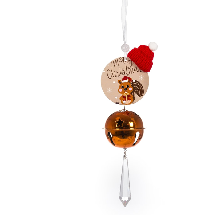 DAM Colgante de navidad con gorrito y cascabel. 26cm. 8x4x26 Cm. Color: Multicolor