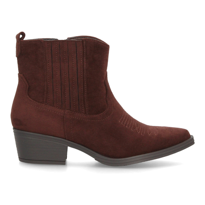 Botines bajos cowboy con bordados y tacónpara mujer