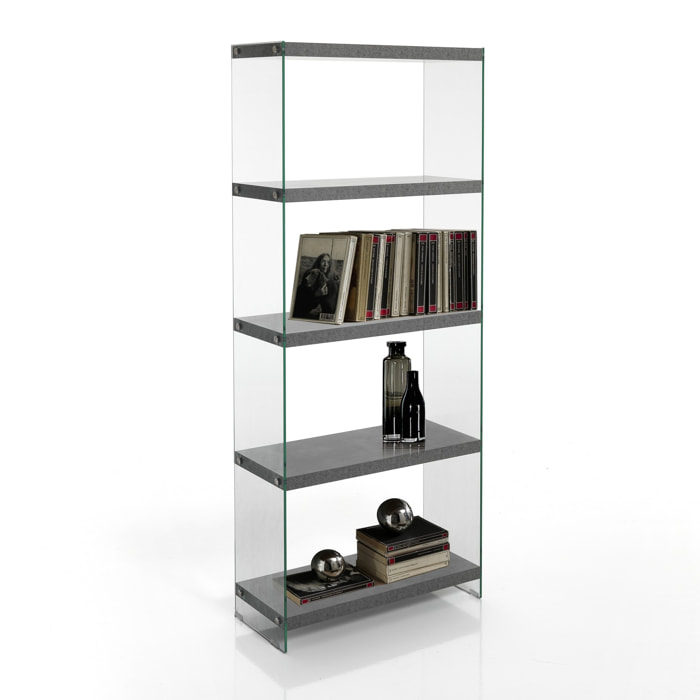 Tomasucci libreria 5 ripiani NANCY 70 CEMENT multicolore