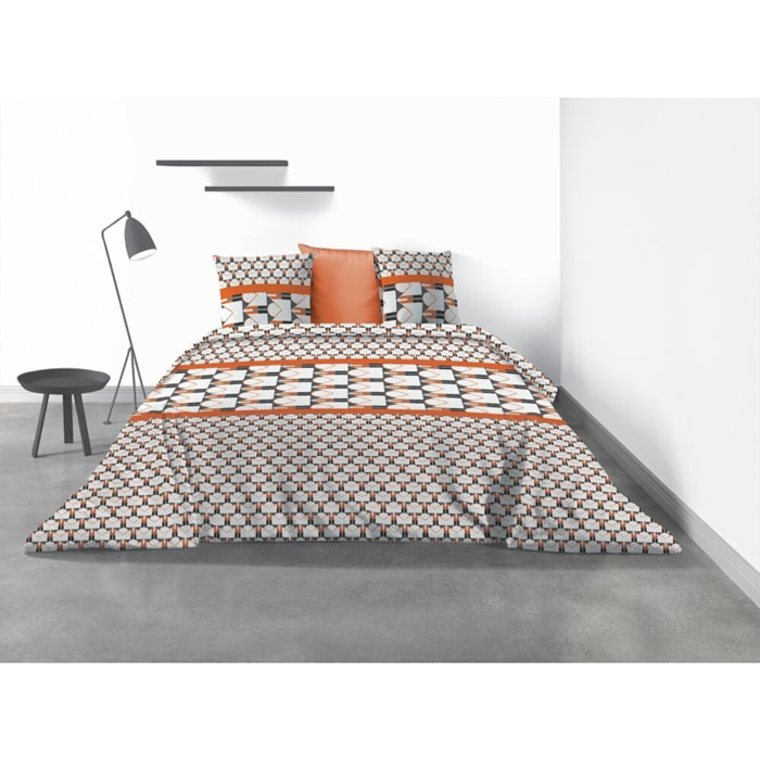 Parure Housse De Couette 3pcs avec Taies oreiller 100%microfibre 60gsm Arrow