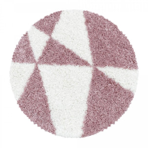 Tapis shaggy tissé motif géométrique MERA