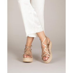 Sandalias de plataforma Formentor Dorado 4.5 cm