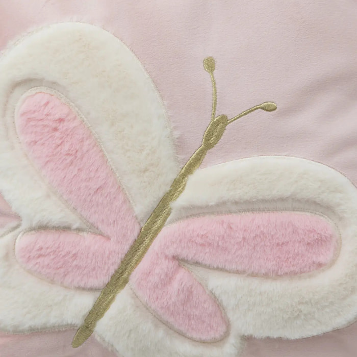 Coussin enfant "Papillon" 39x39cm rose