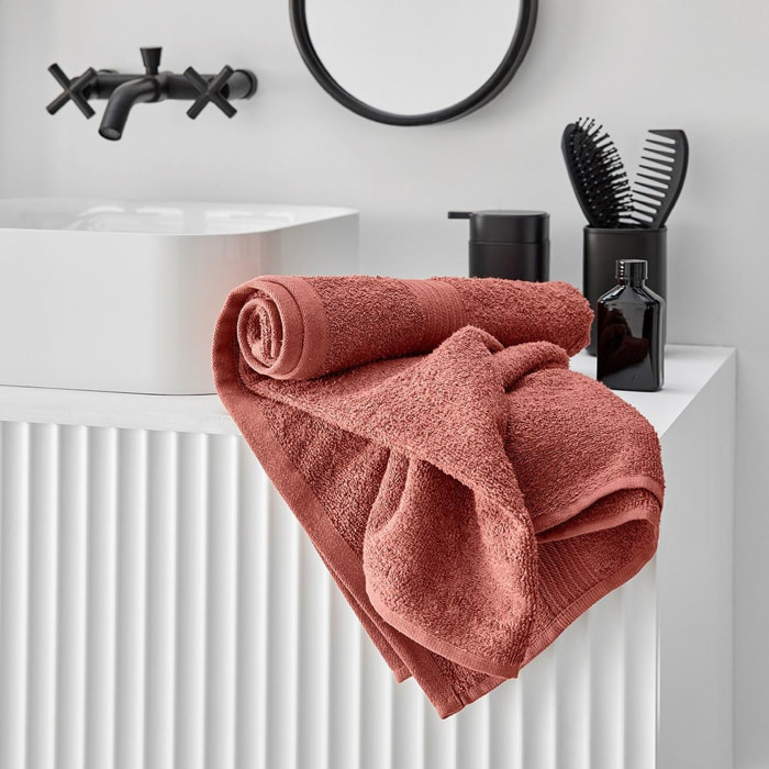 Drap de bain uni ESSENTIAL rouge